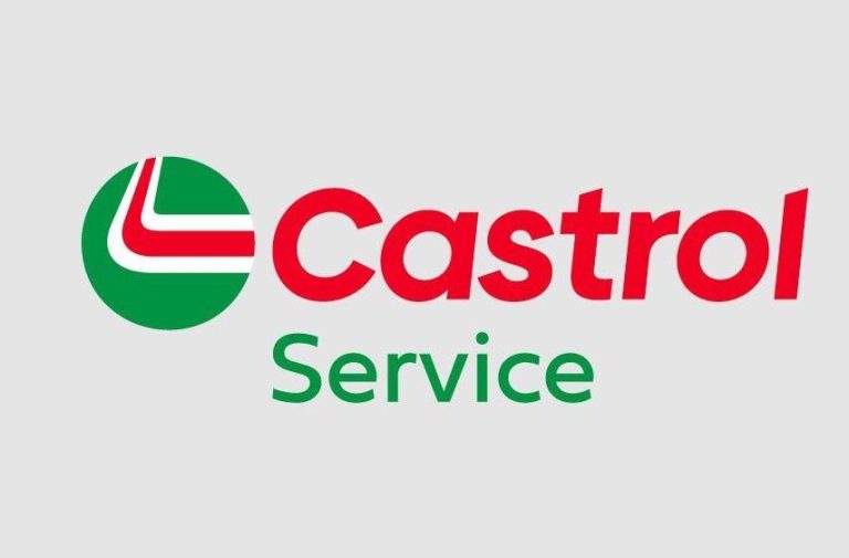 The Castrol Service logo on a grey background